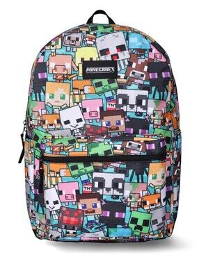 Minecraft Creeper 17" Laptop Backpack Multi-Color